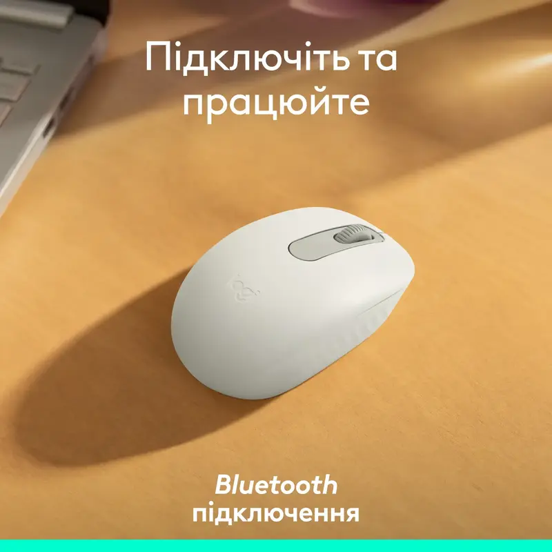 Миша Logitech бездротова (M196) Bluetooth бiла фото