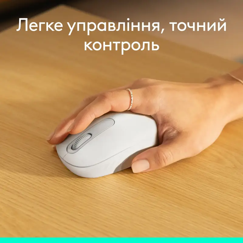 Миша Logitech бездротова (M196) Bluetooth бiла фото