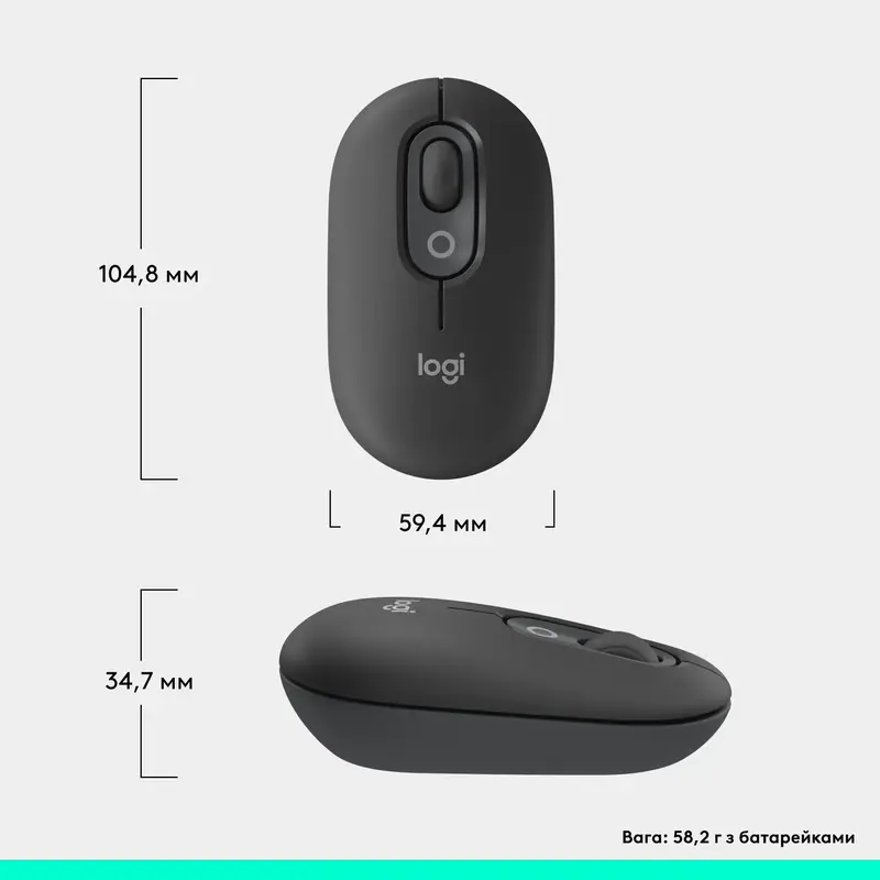 Миша Logitech бездротова POP Mouse with emoji Bluetooth графiтова - фото - №9