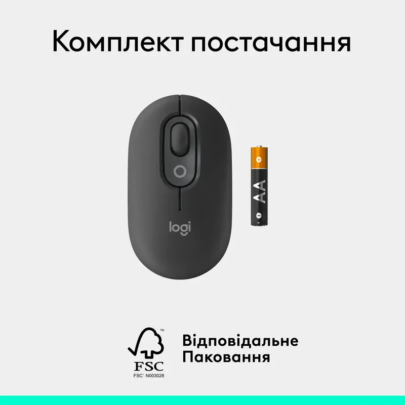 Миша Logitech бездротова POP Mouse with emoji Bluetooth графiтова - фото - №10