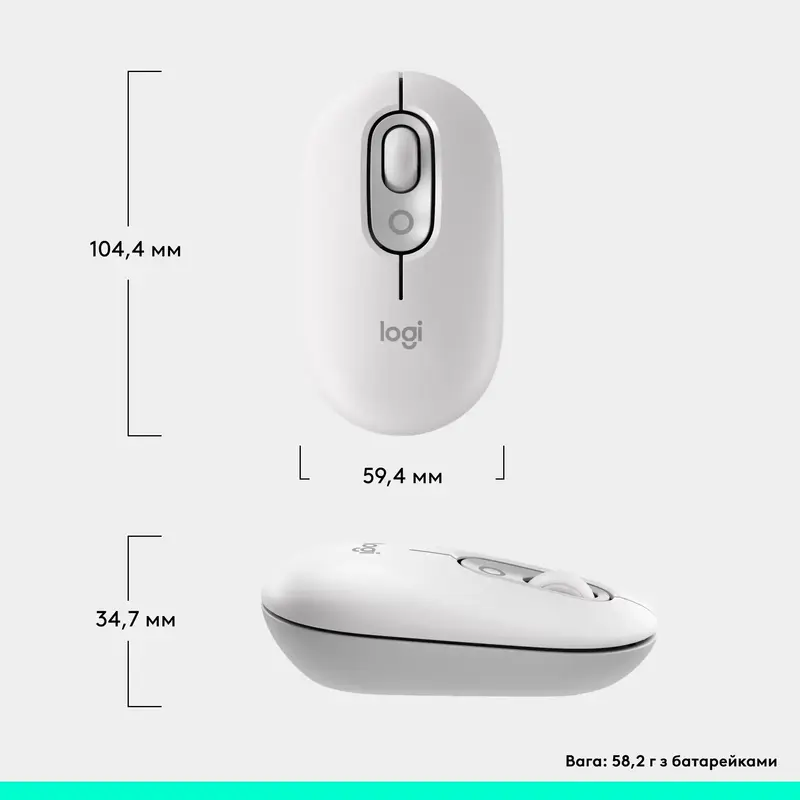 Мышь Logitech беспроводная POP Mouse with emoji Bluetooth белая фото