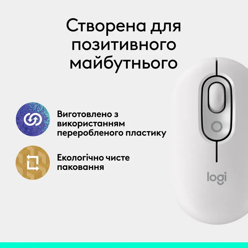 Мышь Logitech беспроводная POP Mouse with emoji Bluetooth белая фото