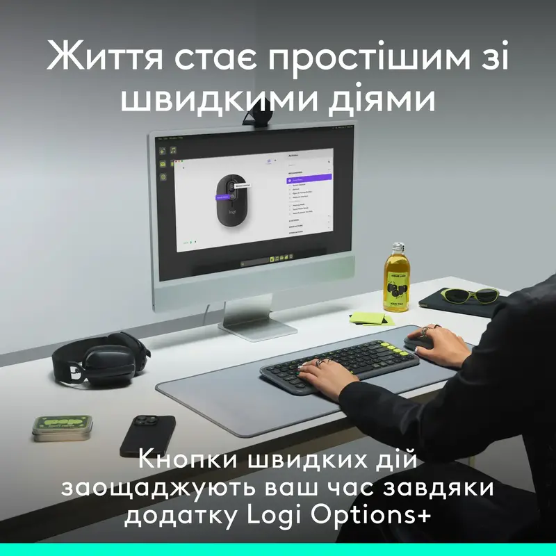 Мышь Logitech беспроводная POP Mouse with emoji Bluetooth белая фото
