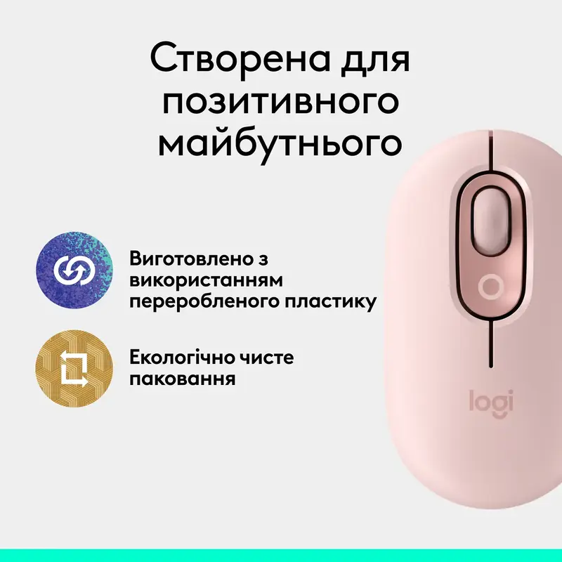 Мышь Logitech беспроводная POP Mouse with emoji Bluetooth розовая фото