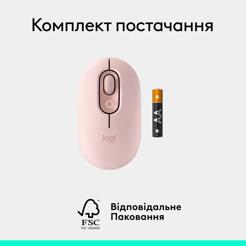 Мышь Logitech беспроводная POP Mouse with emoji Bluetooth розовая фото