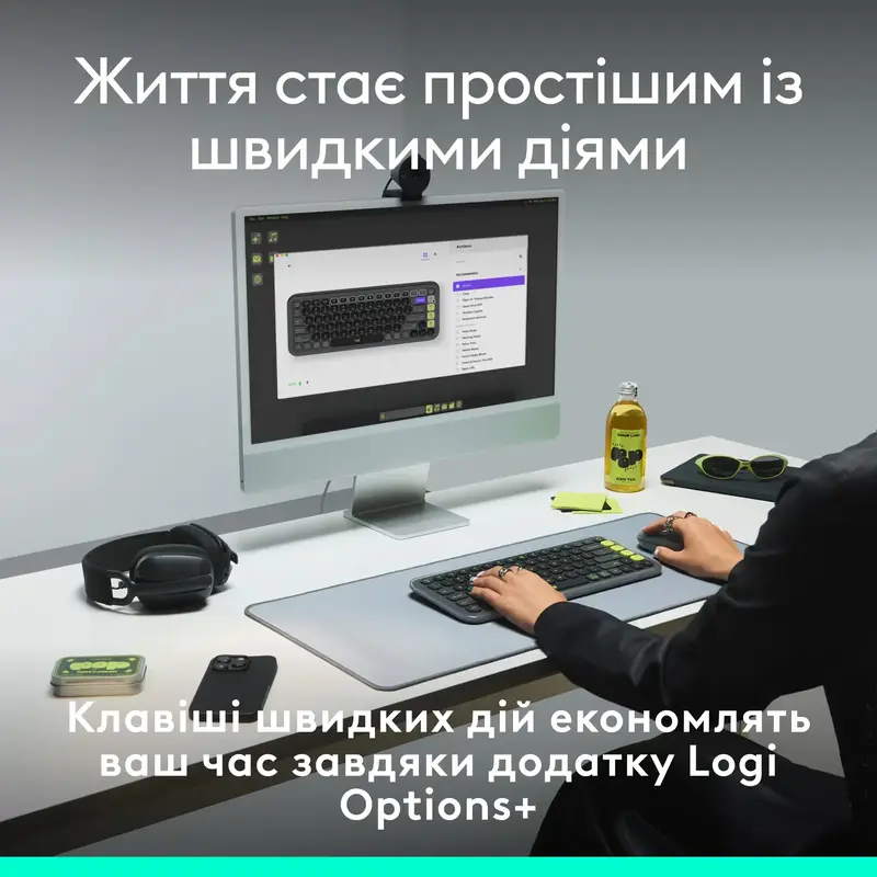 Клавиатура Logitech POP Ikon Keys UA беспроводная белая фото