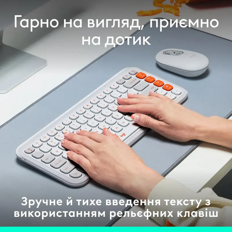 Клавиатура Logitech POP Ikon Keys UA беспроводная белая фото