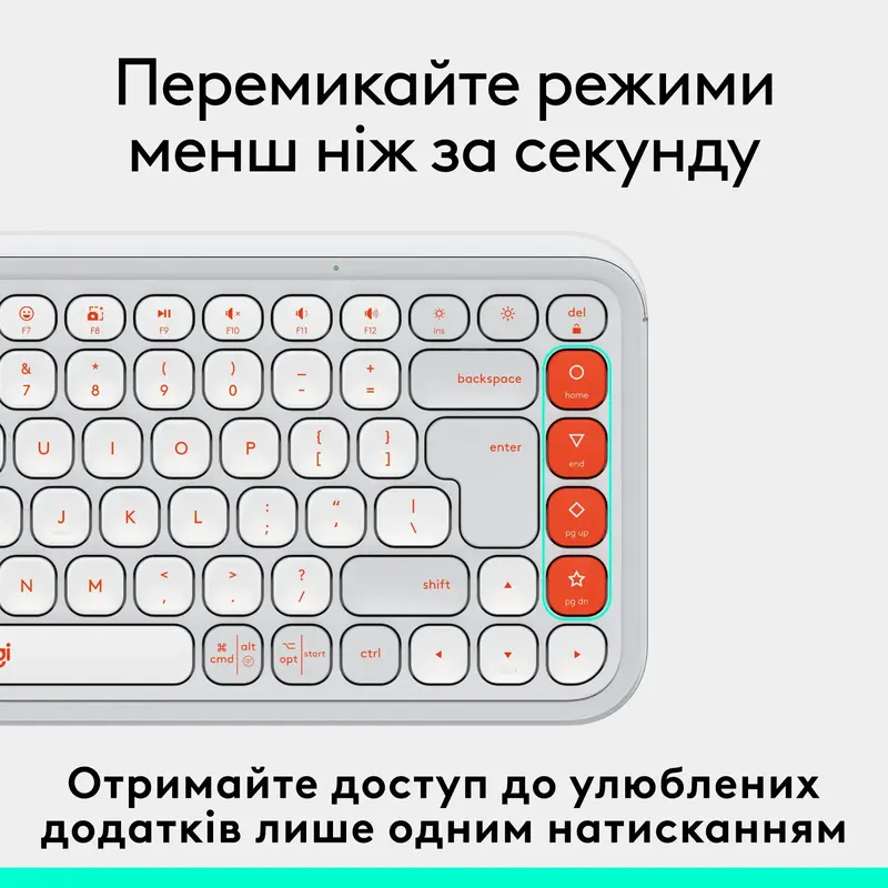Клавиатура Logitech POP Ikon Keys UA беспроводная белая фото