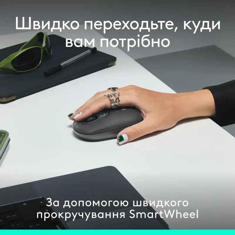 Комплект Logitech POP Ikon Combo UA бездротовий графiтовий - фото - №4
