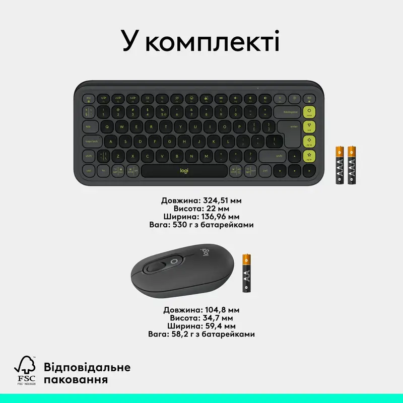 Комплект Logitech POP Ikon Combo UA бездротовий графiтовий - фото - №9