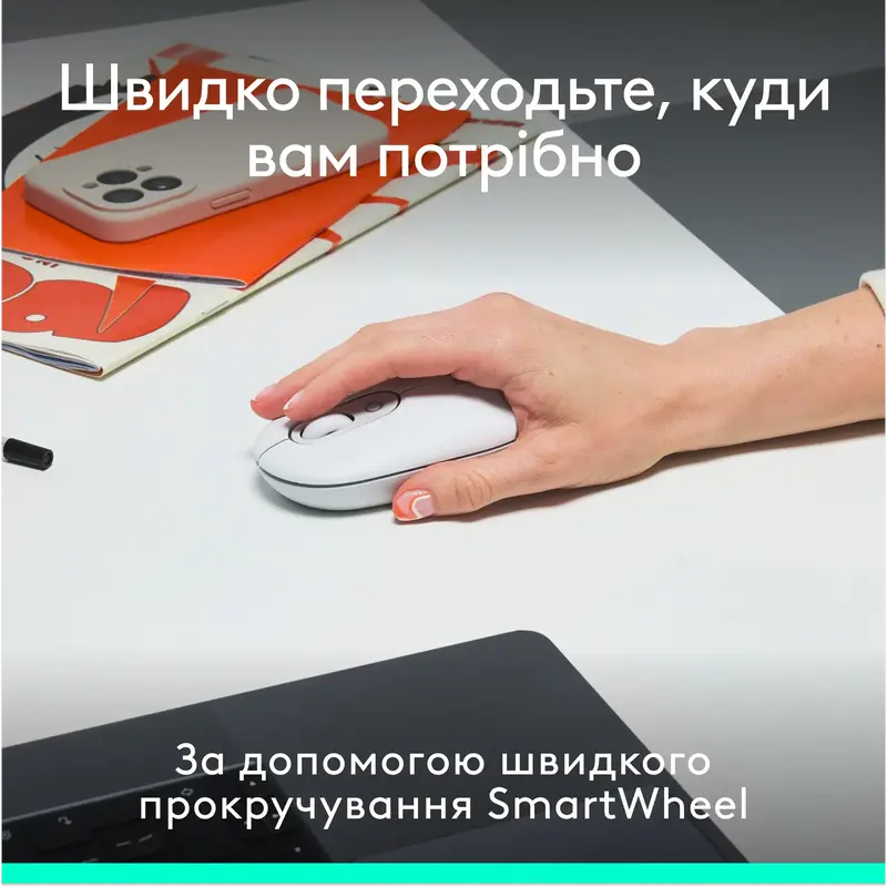 Комплект Logitech POP Ikon Combo UA бездротовий бiлий фото