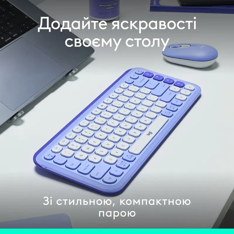 Комплект Logitech POP Ikon Combo UA бездротовий бузковий фото