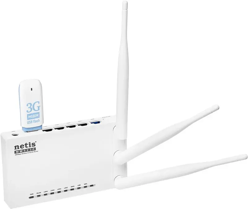 Iнтернет роутер Netis MW5230 N300, 4xFE LAN, 1xFE WAN, 1xUSB, 3G/4G фото