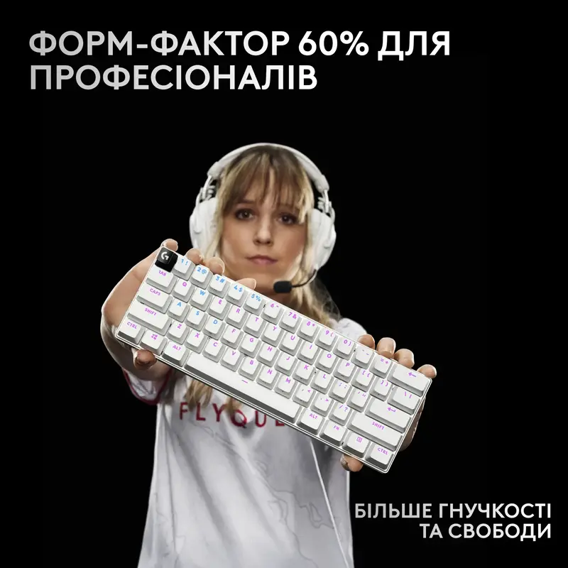 Ігрова клавіатура Logitech G Pro X 60 Lightspeed White Tactile switch - фото - №11