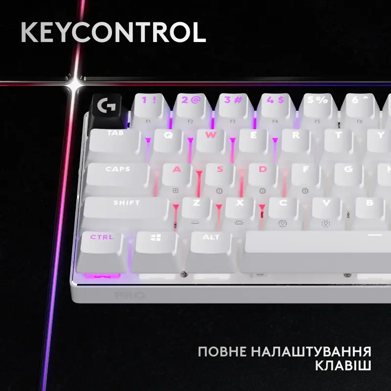 Ігрова клавіатура Logitech G Pro X 60 Lightspeed White Tactile switch - фото - №9