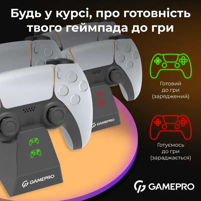 Зарядная станция для геймпадов DualSense PS5 GamePro CHS420B фото