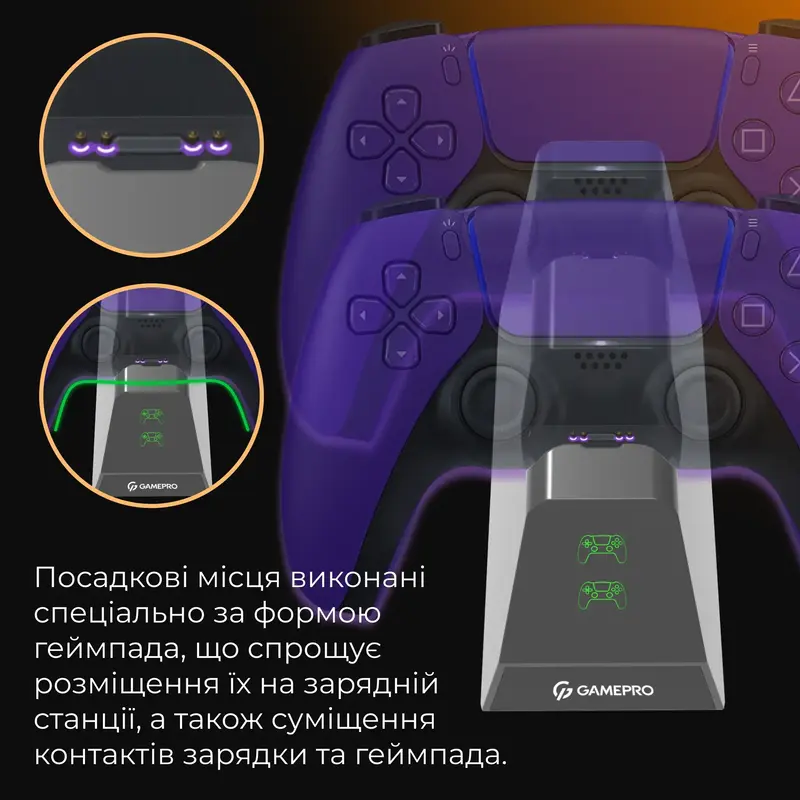 Зарядная станция для геймпадов DualSense PS5 GamePro CHS420B фото