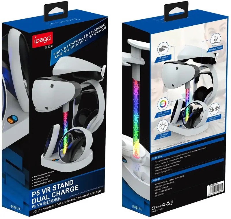 Підставка iPega PG-P5V001 для Sony VR2 із зарядкою для контролерів фото
