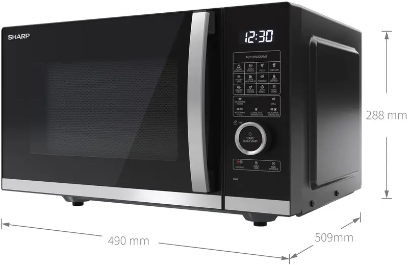 Мікрохвильова піч SHARP YC-QC254AE-B - фото - №5
