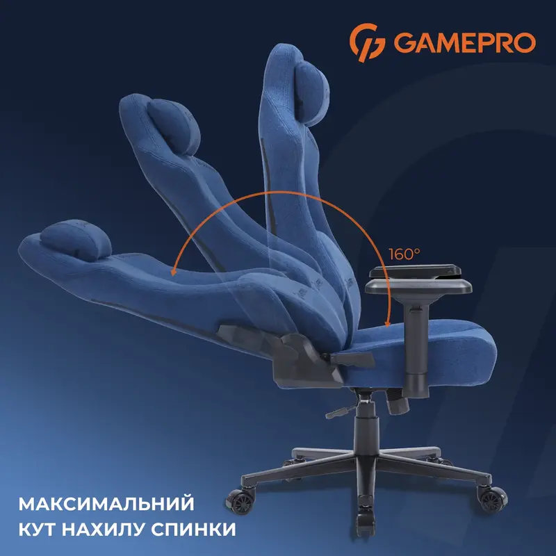 Игровое кресло GamePro FGC750DB Size L Fabric Dark Blue фото