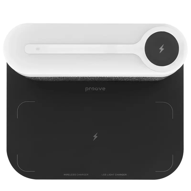 Нічник з бездротовою зарядкою та годинником Proove Day & Night (dark gray) - фото - №1