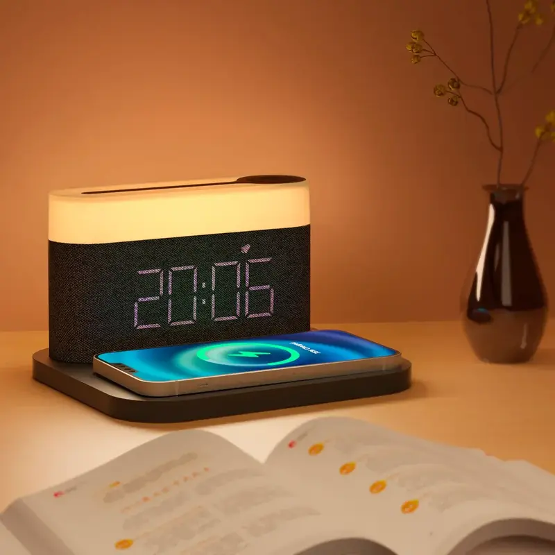 Нічник з бездротовою зарядкою та годинником Proove Day & Night (dark gray) - фото - №6