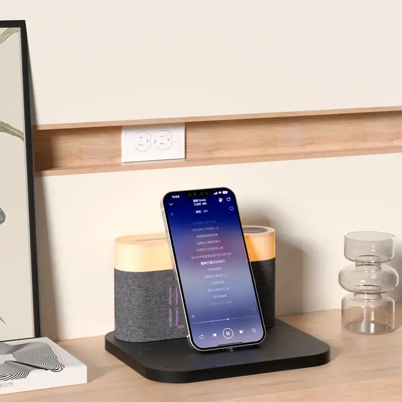 Нічник з бездротовою зарядкою та годинником Proove Day & Night (dark gray) - фото - №7