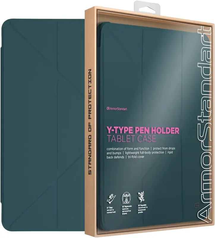 Чохол ArmorStandart Y-Type PEN для iPad Air 11 2024 (Pine Green) - фото - №3