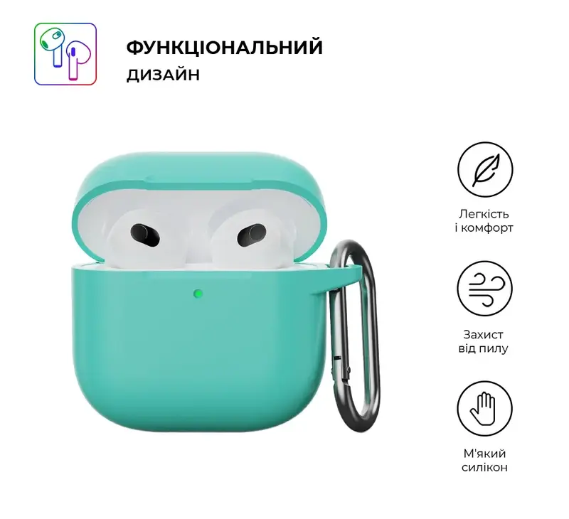 Чохол для Apple AirPods 4 ArmorStandart Hang Case (Mint Green) - фото - №2
