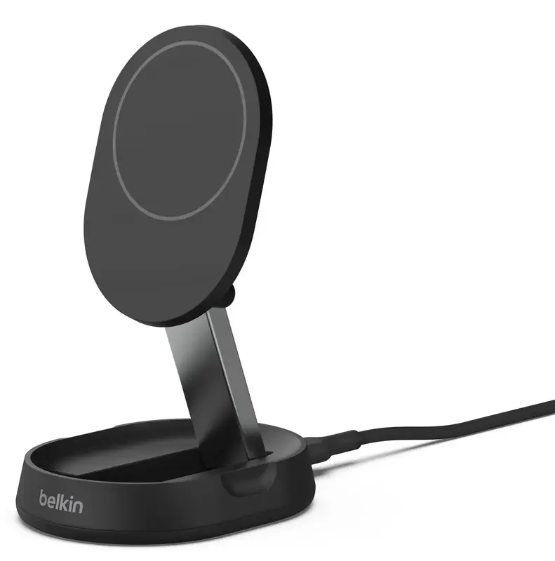 Бездротовий ЗП Belkin 15Вт Magnetic Stand Qi2, чорний фото