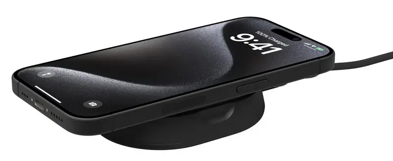 Бездротовий ЗП Belkin 15Вт Magnetic Stand Qi2, чорний фото