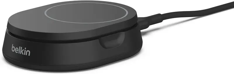 Бездротовий ЗП Belkin 15Вт Magnetic Stand Qi2, адаптер 20Вт USB-C, чорний - фото - №2