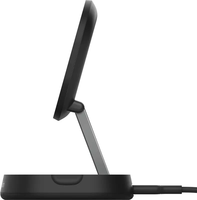 Бездротовий ЗП Belkin 15Вт Magnetic Stand Qi2, адаптер 20Вт USB-C, чорний - фото - №4