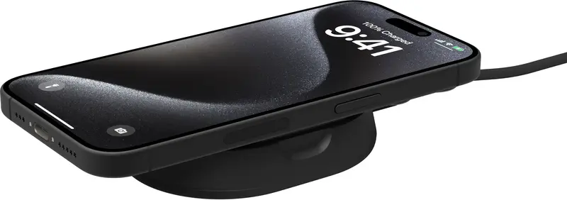 Бездротовий ЗП Belkin 15Вт Magnetic Stand Qi2, адаптер 20Вт USB-C, чорний - фото - №5