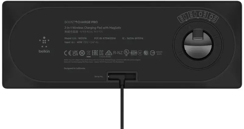 Бездротовий ЗП Belkin 3в1 MagSafe PRO iPhone/Watch/AirPods, чорний - фото - №5