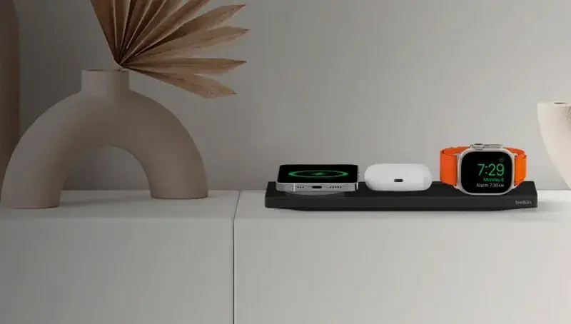 Бездротовий ЗП Belkin 3в1 MagSafe PRO iPhone/Watch/AirPods, чорний - фото - №6