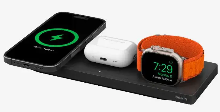 Бездротовий ЗП Belkin 3в1 MagSafe PRO iPhone/Watch/AirPods, чорний - фото - №7