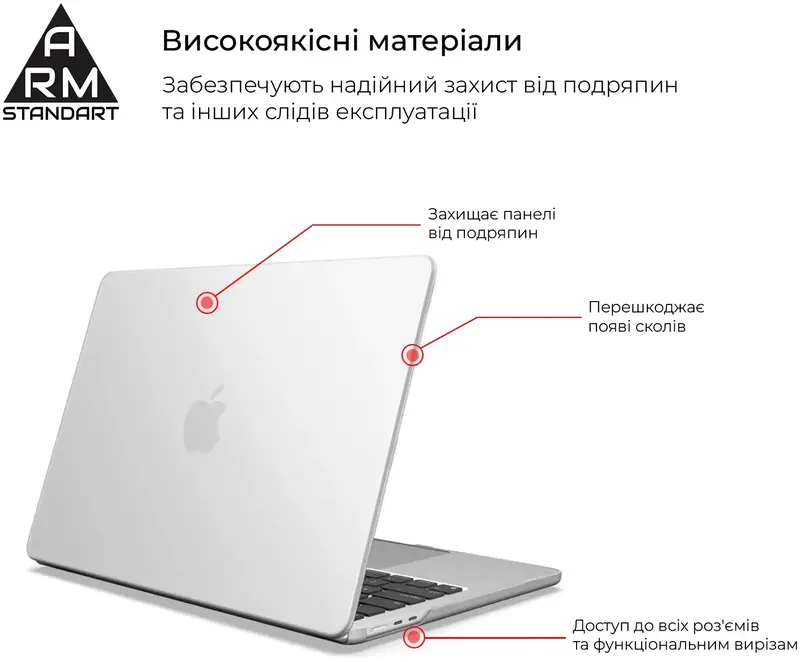 Накладка ArmorStandart Matte Shell для MacBook Air 13.6 M3/M2 (White) - фото - №3