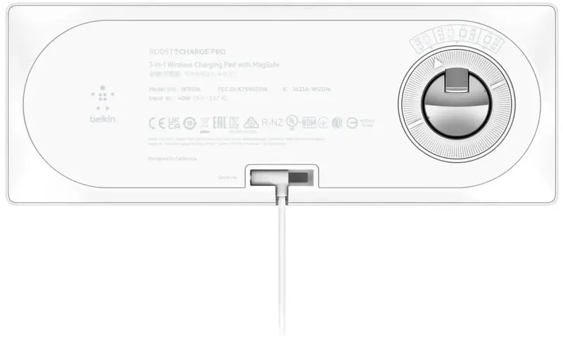 Бездротовий ЗП Belkin 3в1 MagSafe PRO iPhone/Watch/AirPods, білий - фото - №5