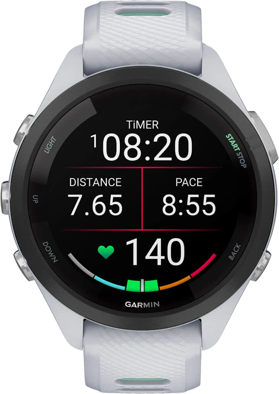 Смарт-годинник GARMIN Forerunner 265S з чорним безелем, білим корпусом та силіконовим ремінцем білий (010-02810-14) - фото - №1