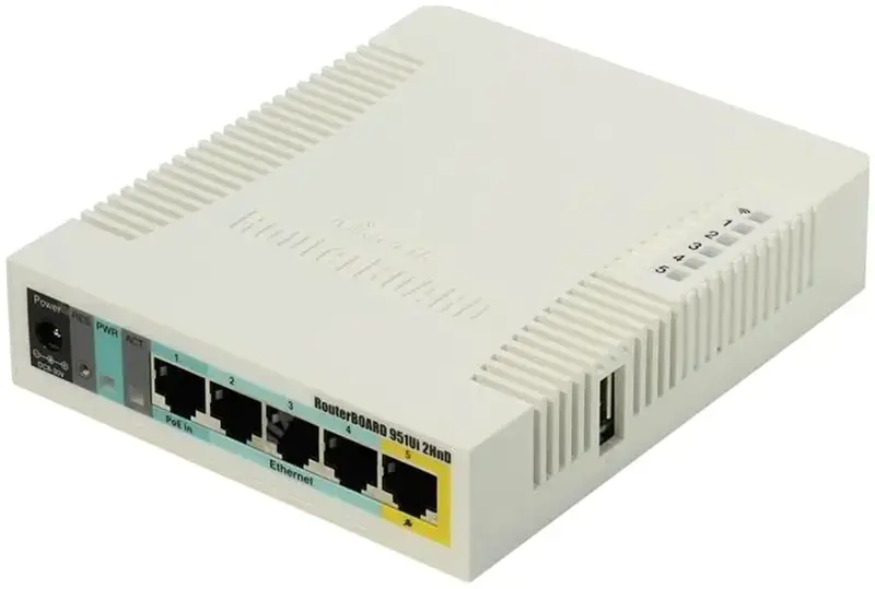 Интернет роутер MikroTik RouterBOARD RB951Ui-2HnD - фото - №0