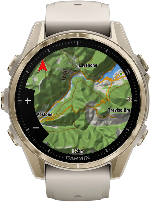 Смарт-годинник GARMIN fenix 8 - 43 мм AMOLED Sapphire,Soft Gold з Fog Gray/Dark Sandstone силіконовим ремінцем (010-02903-11) - фото - №5