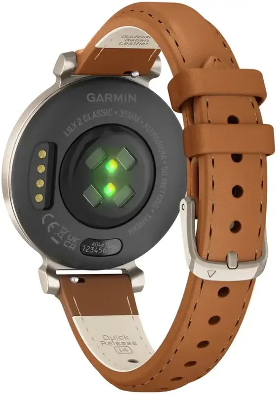 Смарт-годинник GARMIN Lily 2 Classic кремове золото з коричневим шкіряним ремінцем - фото - №7