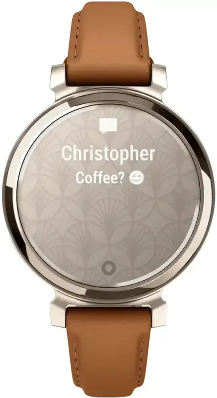 Смарт-годинник GARMIN Lily 2 Classic кремове золото з коричневим шкіряним ремінцем - фото - №3