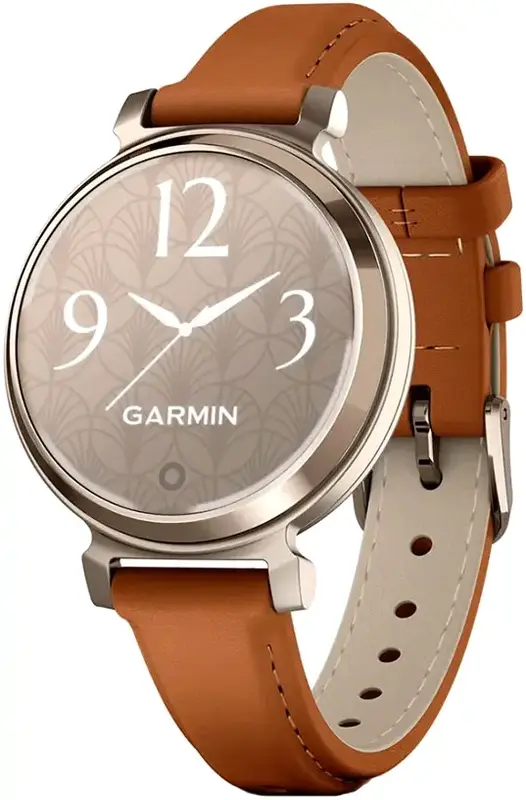 Смарт-годинник GARMIN Lily 2 Classic кремове золото з коричневим шкіряним ремінцем - фото - №0