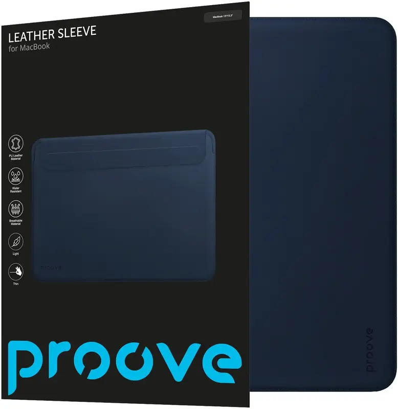 Чохол Proove Leather Sleeve для MacBook 13"/13,3" (blue) - фото - №2