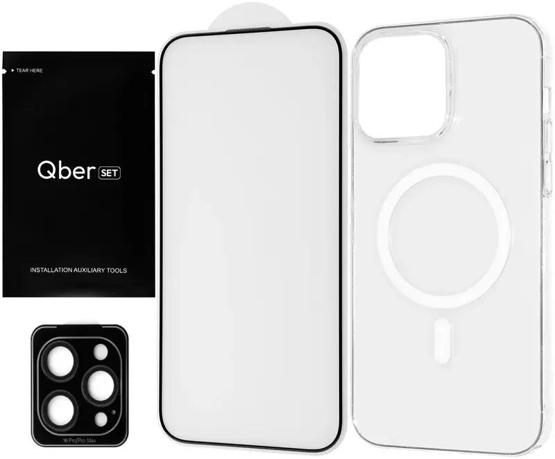 Захисний комплект iPhone 16 Pro Max Qber Premium Set MS - фото - №1