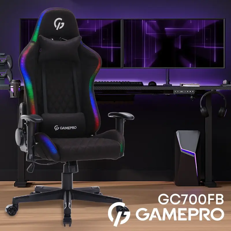 Ігрове крісло GamePro GC700FB RGB Fabric Black фото