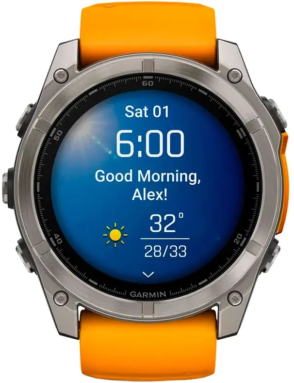 Смарт-годинник GARMIN Fenix 8 - 51 мм, AMOLED Sapphire, титан із силіконовим ремінцем кольору Spark (010-02905-11) - фото - №2
