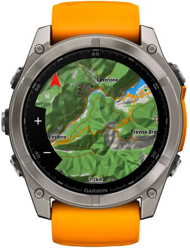 Смарт-годинник GARMIN Fenix 8 - 51 мм, AMOLED Sapphire, титан із силіконовим ремінцем кольору Spark (010-02905-11) - фото - №3